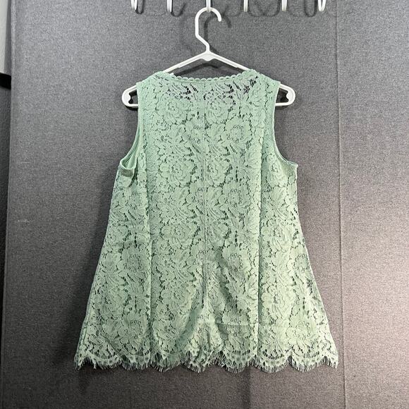 Isaac Mizrahi Live! Lace Swing Tank Pale Aloe Size Small - Picture 2 of 7